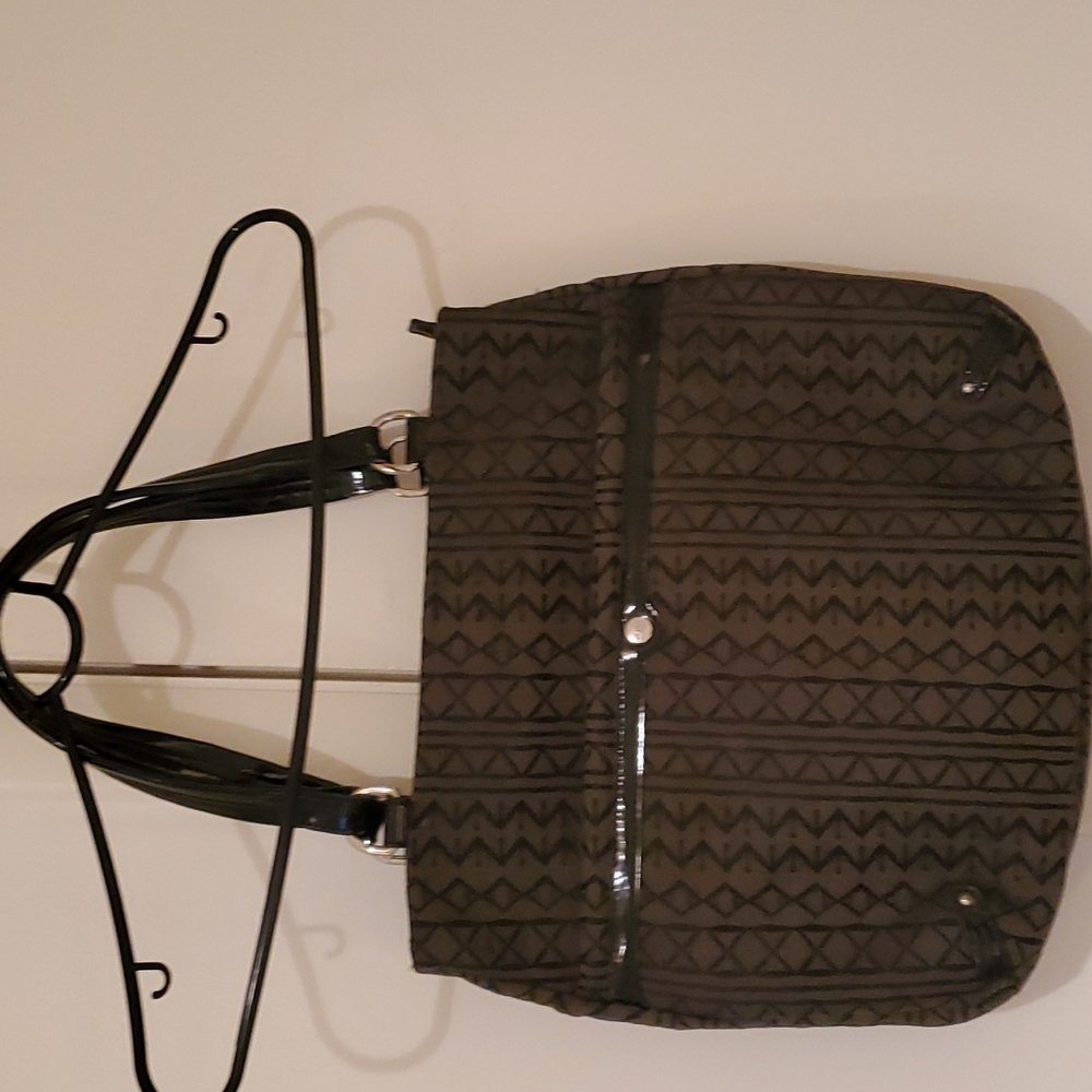 Mazzini Tote Bag, Patterned,  Black and Grey